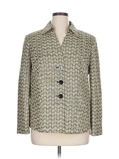 Pre-owned Talbots Blazer Jacket In White