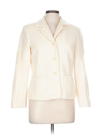 Pre-owned Talbots Blazer Jacket In White
