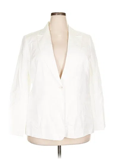 Pre-owned Talbots Blazer Jacket In White