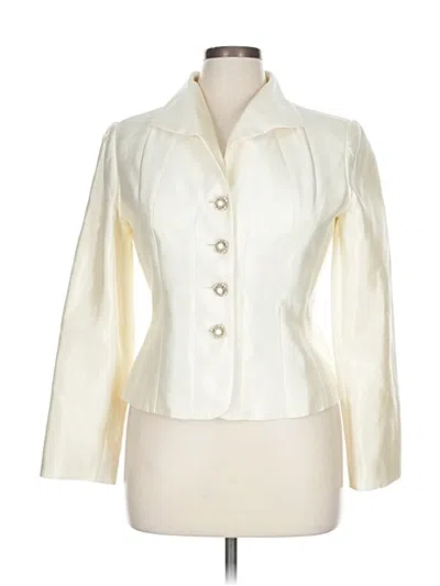 Pre-owned Talbots Blazer Jacket In White