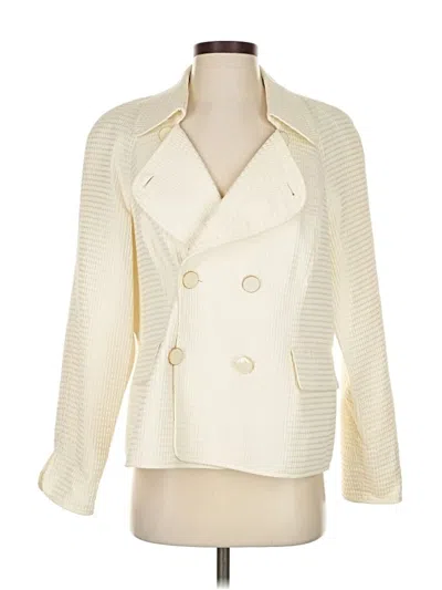 Pre-owned Talbots Blazer Jacket In White