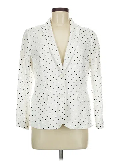 Pre-owned Talbots Blazer Jacket In White
