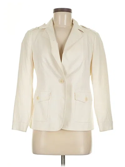 Pre-owned Talbots Blazer Jacket In White