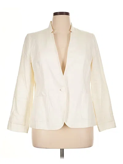 Pre-owned Talbots Blazer Jacket In White