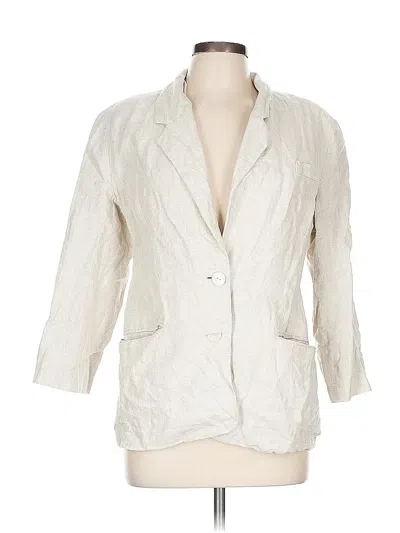 Pre-owned Talbots Blazer Jacket In White