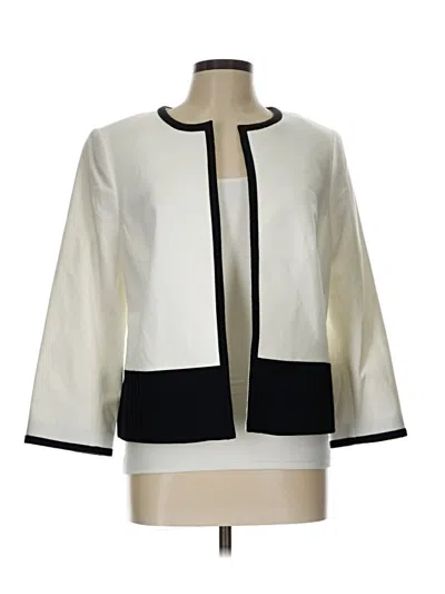 Pre-owned Talbots Blazer Jacket In White
