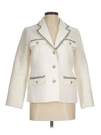 Pre-owned Talbots Blazer Jacket In White
