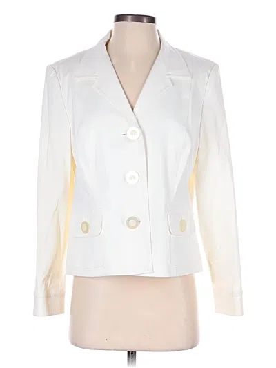 Pre-owned Talbots Blazer Jacket In White