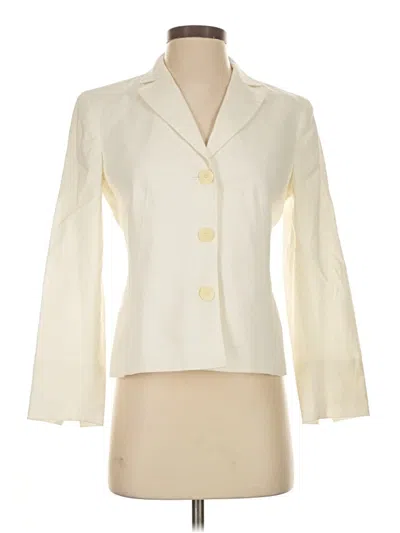 Pre-owned Talbots Blazer Jacket In White