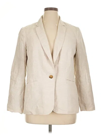 Pre-owned Talbots Blazer Jacket In White