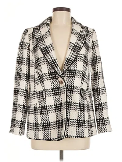 Pre-owned Talbots Blazer Jacket In White