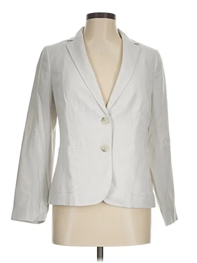 Pre-owned Talbots Blazer Jacket In White