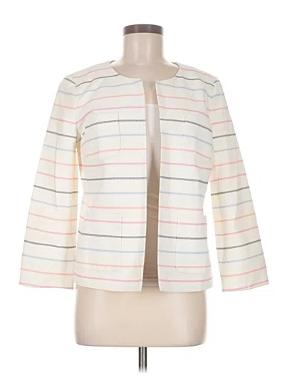 Pre-owned Talbots Blazer Jacket In White