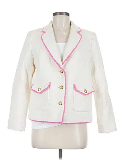 Pre-owned Talbots Blazer Jacket In White