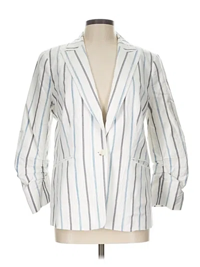 Pre-owned Talbots Blazer Jacket In White