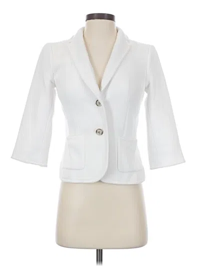 Pre-owned Talbots Blazer Jacket In White