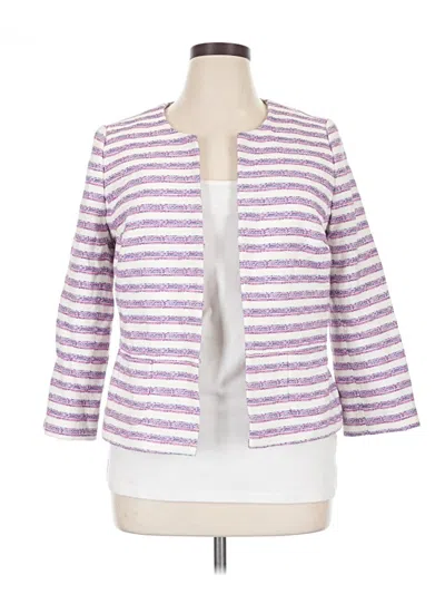 Pre-owned Talbots Blazer Jacket In White
