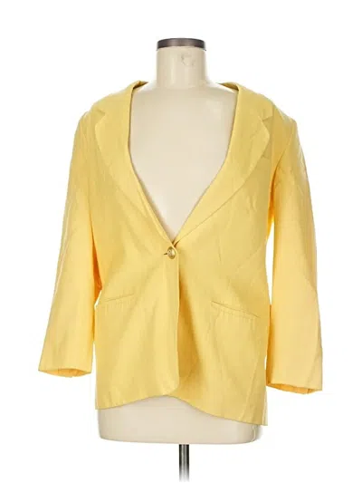 Pre-owned Talbots Blazer Jacket In Yellow