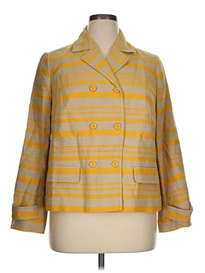 Pre-owned Talbots Blazer Jacket In Yellow