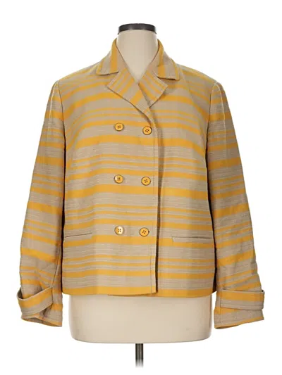 Pre-owned Talbots Blazer Jacket In Yellow