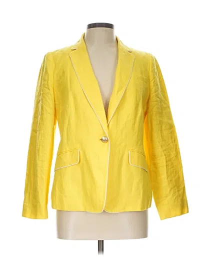 Pre-owned Talbots Blazer Jacket In Yellow