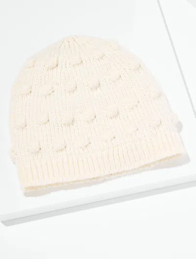 Talbots Bobble Stitch Beanie - Ivory - 001