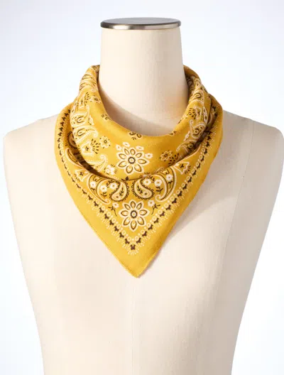 Talbots Boho Bandana Neckerchief - Amber Gold - 001