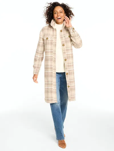 Talbots Bouclé Shirt Jacket - Dusty Mocha/biscuit Heather - Xs  In Neutral