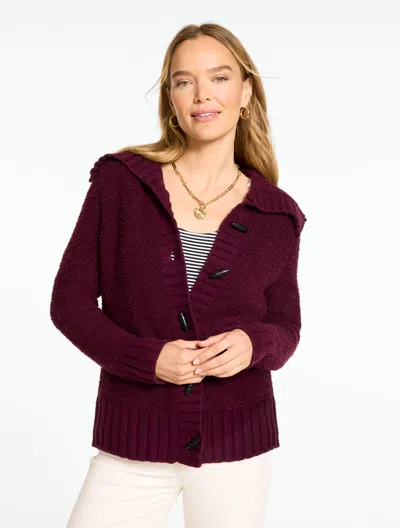 Talbots Bouclé Sweater Jacket - Tayberry - Xs  In Brown
