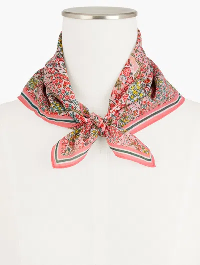Talbots Branching Floral Neckerchief - Pink Rosette - 001 - 100% Cotton