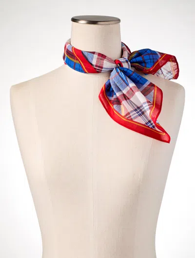 Talbots Breezy Plaid Square Scarf - Red - 001