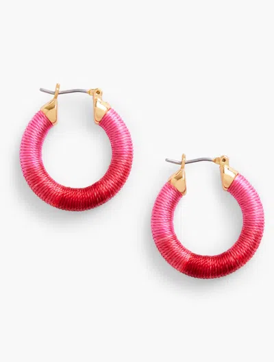 Talbots Bright Thread Wrap Hoop Earrings - Aurora Pink/gold - 001  In Multi