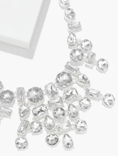 Talbots Brilliant Bib Necklace - Clear Crystal/silver - 001