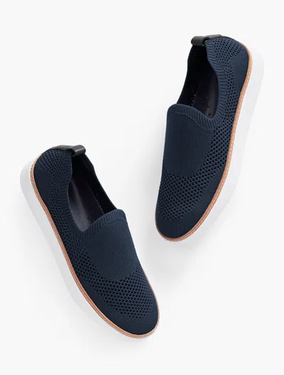 Talbots Brittany Slip On Knit Sneakers - Blue - 11m
