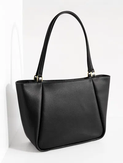Talbots Brooke Pebble Leather Tote - Black - 001