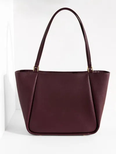 Talbots Brooke Pebble Leather Tote - Deep Burgundy - 001