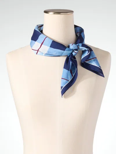 Talbots Brushstroke Plaid Neckerchief - Midnight Sail - 001