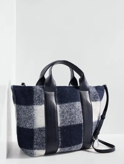 Talbots Buffalo Check Tote - Ivory/indigo - 001  In Ivory,indigo
