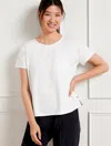 Talbots Buttery Soft Easy Knit Patch Pocket T-shirt - White - Xl  In White