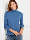 Talbots Button Mockneck Pullover Sweater - Navy Blue Dusk - 3x