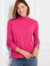 Talbots Button Mockneck Pullover Sweater - Tropical Punch - 2x
