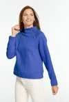 Talbots Button Shoulder Sweatshirt - Biscayne Blue - Xs  In Biscayne Blue