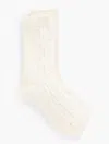Talbots Cable Knit Short Boot Socks - Ivory - 001  In White