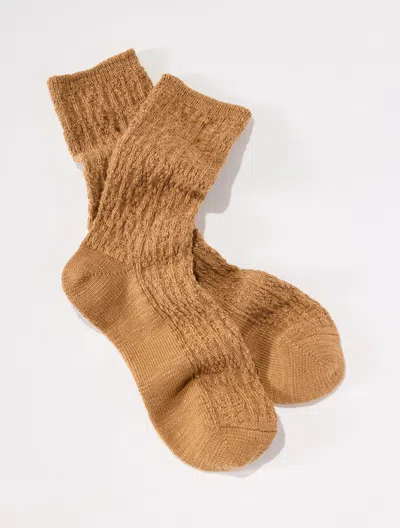 Talbots Cable Knit Short Boot Socks - Tobacco - 001