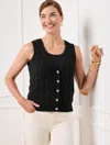 Talbots Cable Knit V-neck Sweater Vest - Black - X