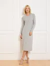 Talbots Cable Knit Yoke Sweater Dress - Grey Sky Heather - 2x  In Grey Sky Heather
