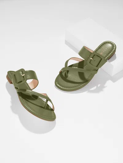 Talbots Camy Buckle Slides - Olive Leaf - 11m  In Green