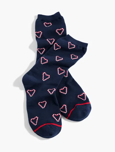 Talbots Candy Cane Trouser Socks - Ink - 001  In Black