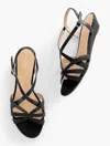 Talbots Capri Nappa Wedge Sandals - Black - 9m  In Black