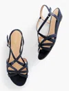 Talbots Capri Nappa Wedge Sandals - Blue - 9m  In Blue